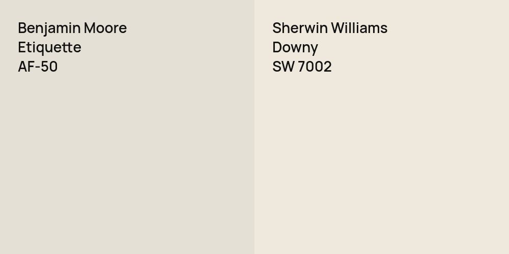 Benjamin Moore Etiquette vs. Sherwin Williams Downy