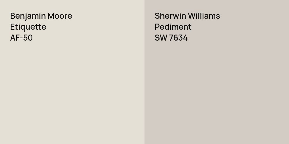 Benjamin Moore Etiquette vs. Sherwin Williams Pediment