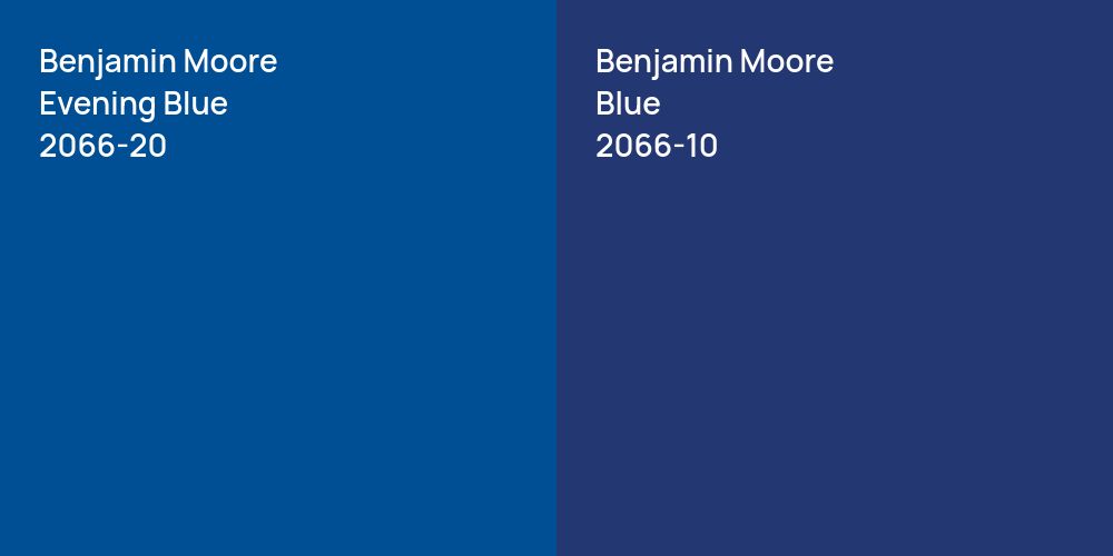 Benjamin Moore Evening Blue vs. Benjamin Moore Blue