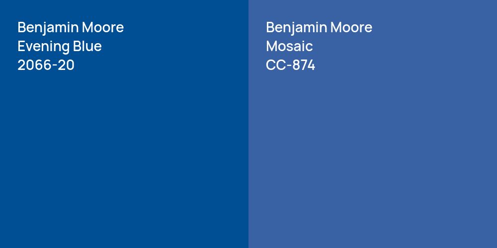 Benjamin Moore Evening Blue vs. Benjamin Moore Mosaic