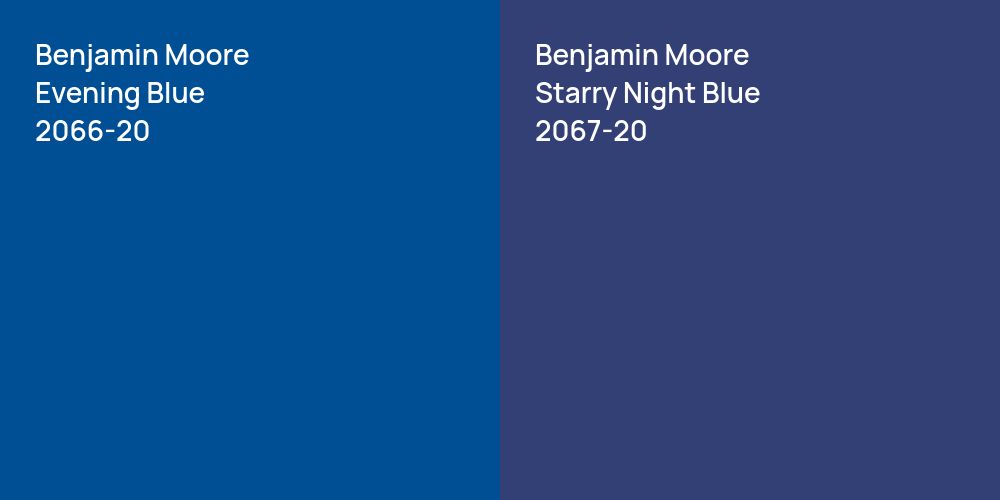 Benjamin Moore Evening Blue vs. Benjamin Moore Starry Night Blue