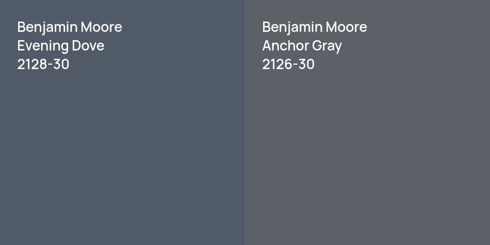 Benjamin Moore Evening Dove vs. Benjamin Moore Anchor Gray