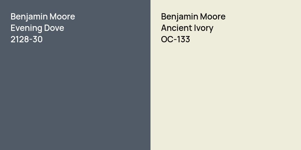 Benjamin Moore Evening Dove vs. Benjamin Moore Ancient Ivory