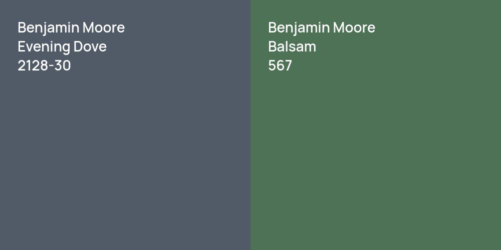 Benjamin Moore Evening Dove vs. Benjamin Moore Balsam