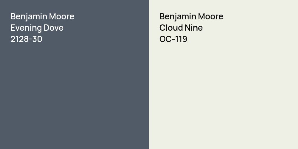 Benjamin Moore Evening Dove vs. Benjamin Moore Cloud Nine