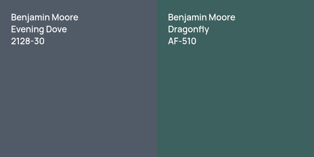 Benjamin Moore Evening Dove vs. Benjamin Moore Dragonfly