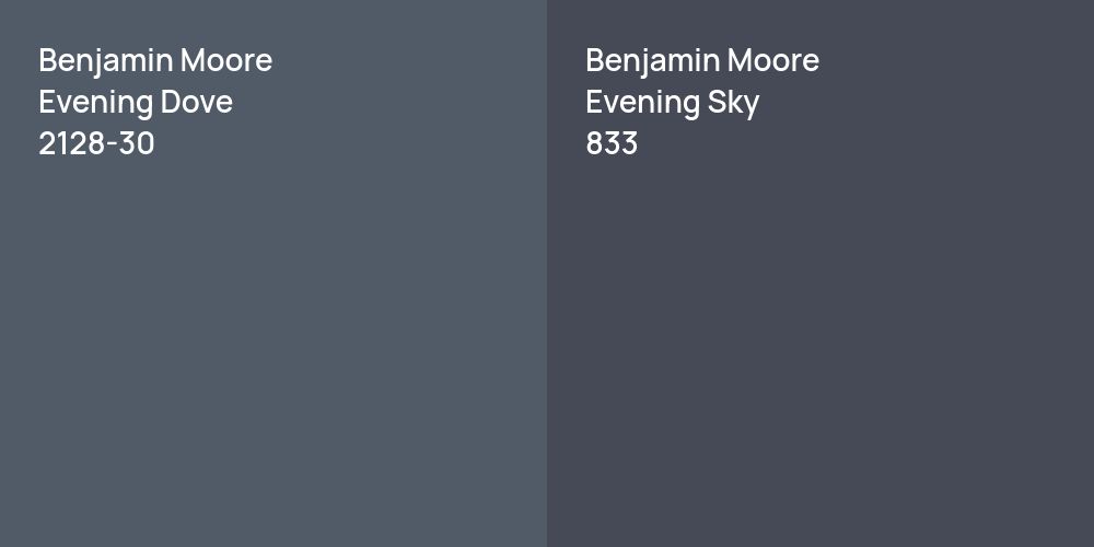 Benjamin Moore Evening Dove vs. Benjamin Moore Evening Sky