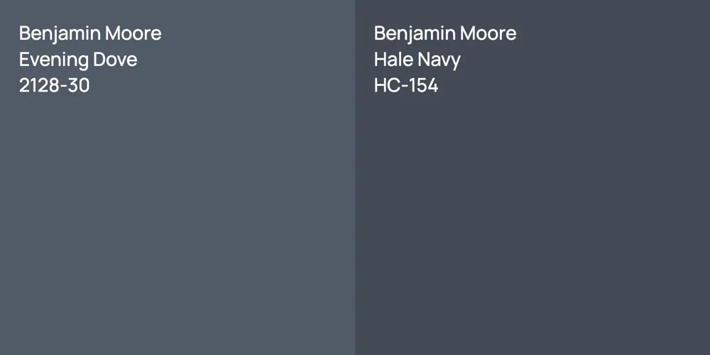 Benjamin Moore Evening Dove vs. Benjamin Moore Hale Navy