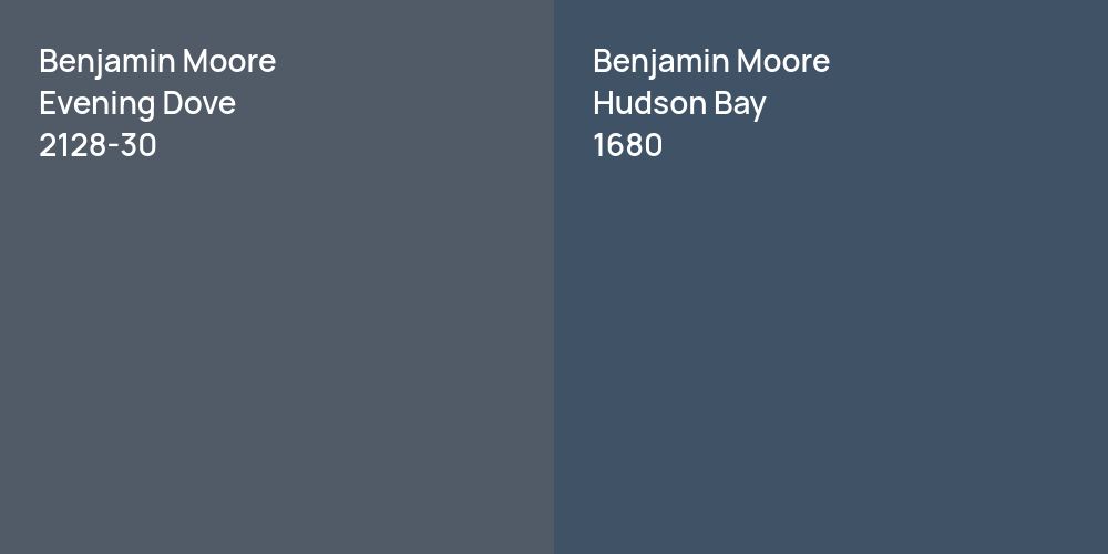 Benjamin Moore Evening Dove vs. Benjamin Moore Hudson Bay