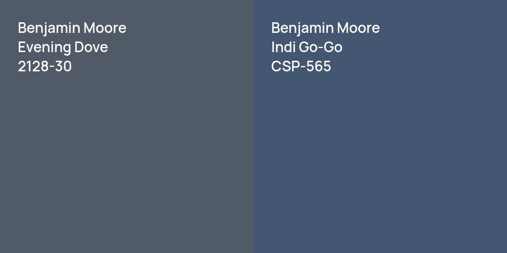 Benjamin Moore Evening Dove vs. Benjamin Moore Indi Go-Go