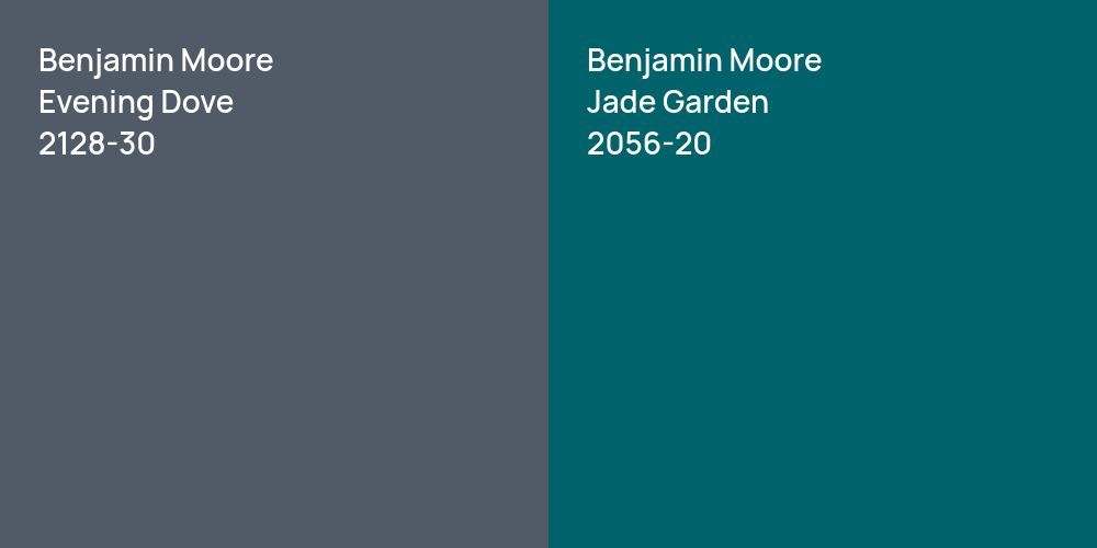 Benjamin Moore Evening Dove vs. Benjamin Moore Jade Garden