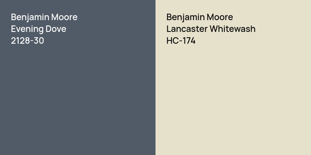 Benjamin Moore Evening Dove vs. Benjamin Moore Lancaster Whitewash