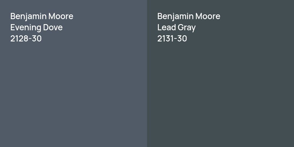 Benjamin Moore Evening Dove vs. Benjamin Moore Lead Gray