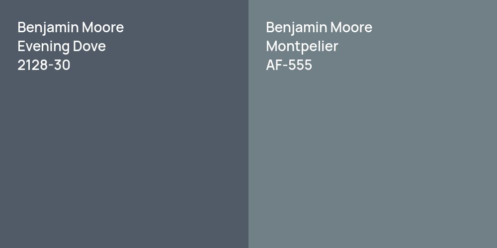 Benjamin Moore Evening Dove vs. Benjamin Moore Montpelier