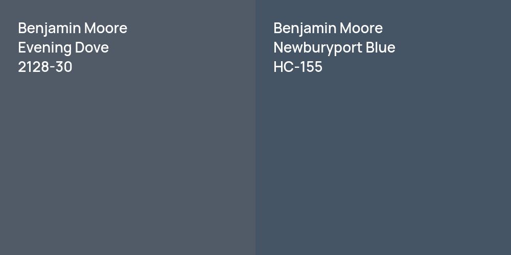 Benjamin Moore Evening Dove vs. Benjamin Moore Newburyport Blue