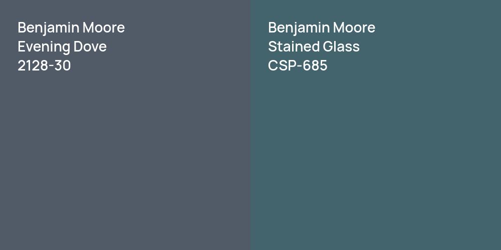 Benjamin Moore Evening Dove vs. Benjamin Moore Stained Glass