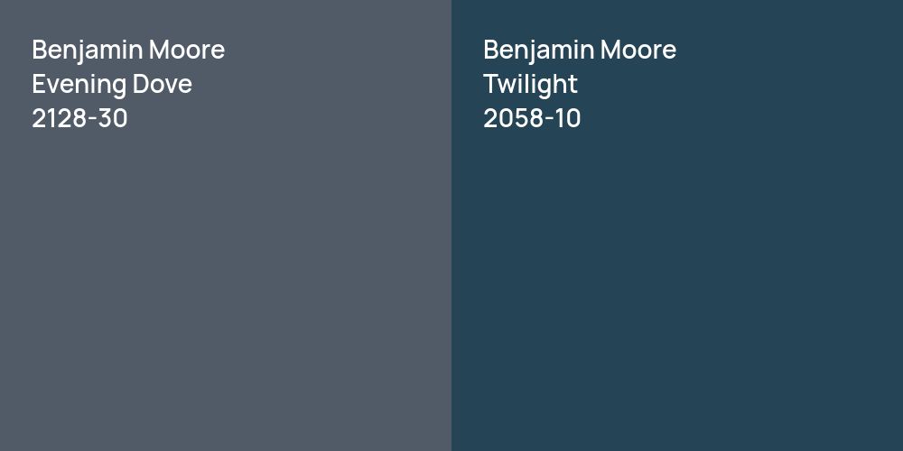 Benjamin Moore Evening Dove vs. Benjamin Moore Twilight