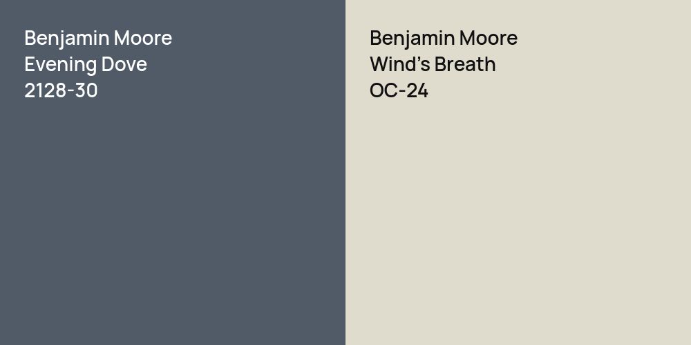 Benjamin Moore Evening Dove vs. Benjamin Moore Wind's Breath