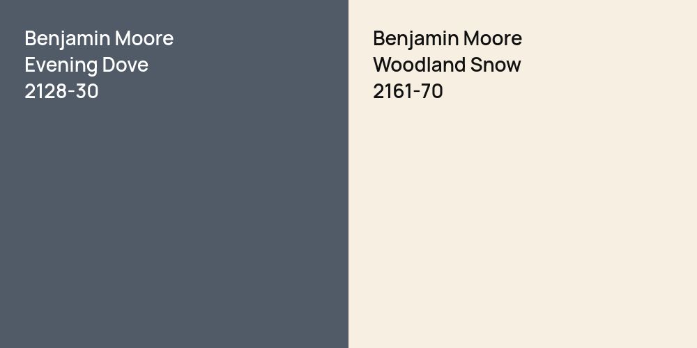 Benjamin Moore Evening Dove vs. Benjamin Moore Woodland Snow