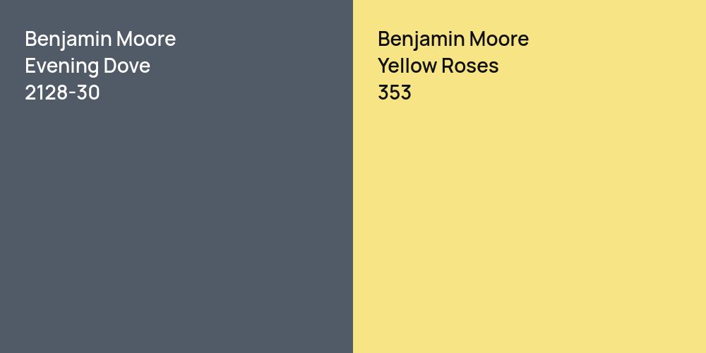 Benjamin Moore Evening Dove vs. Benjamin Moore Yellow Roses