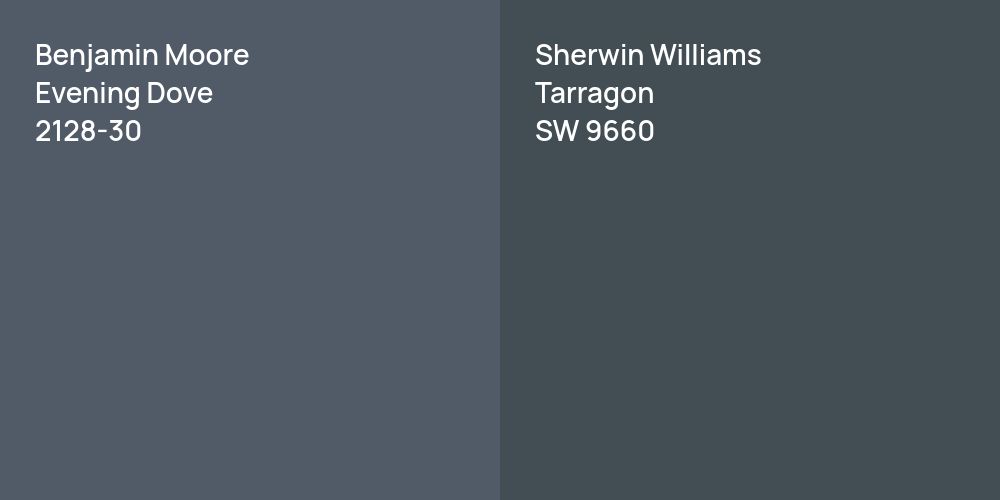 Benjamin Moore Evening Dove vs. Sherwin Williams Tarragon