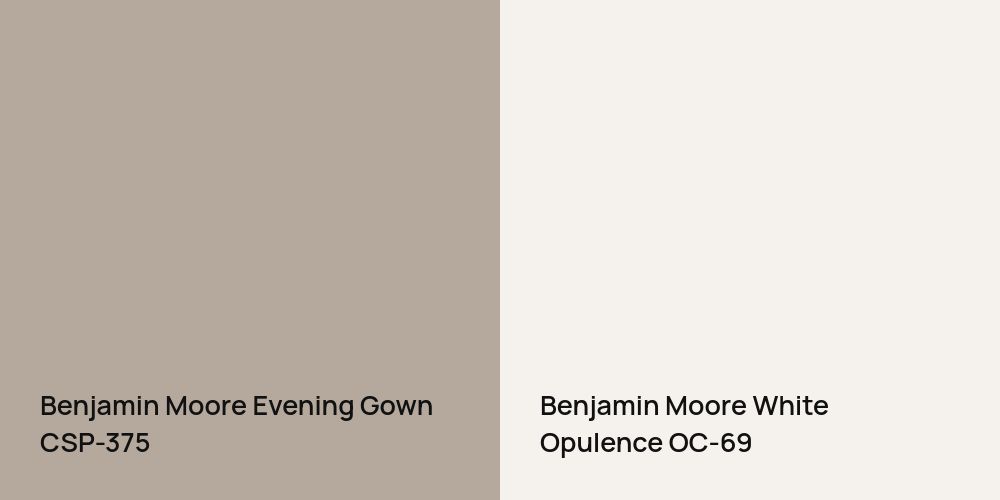 Benjamin Moore Evening Gown vs. Benjamin Moore White Opulence