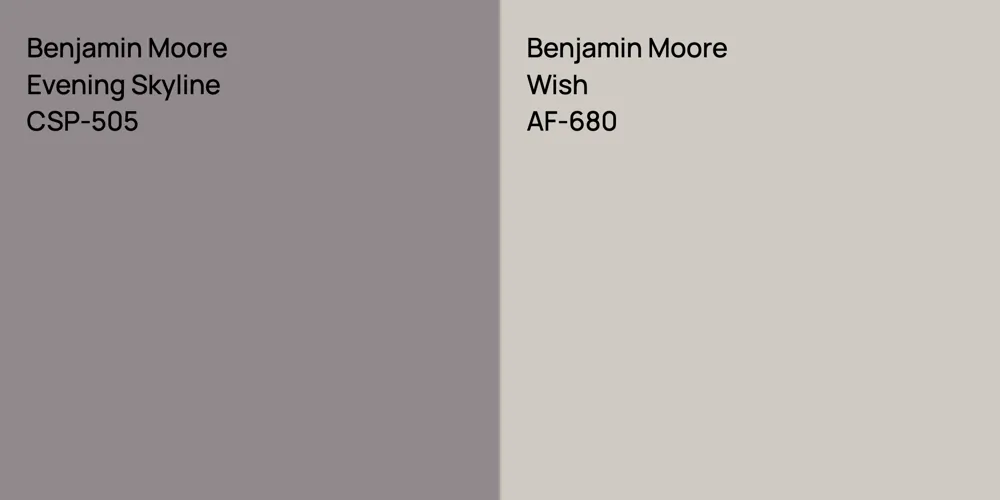 Benjamin Moore Evening Skyline vs. Benjamin Moore Wish