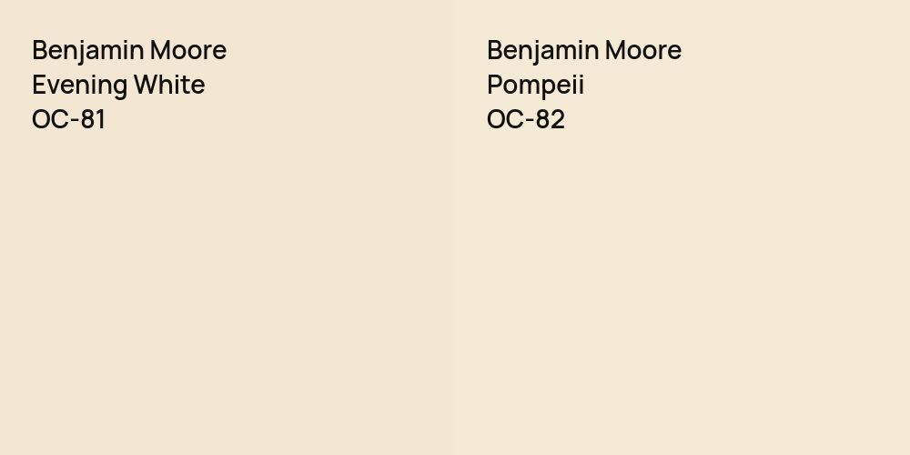 Benjamin Moore Evening White vs. Benjamin Moore Pompeii