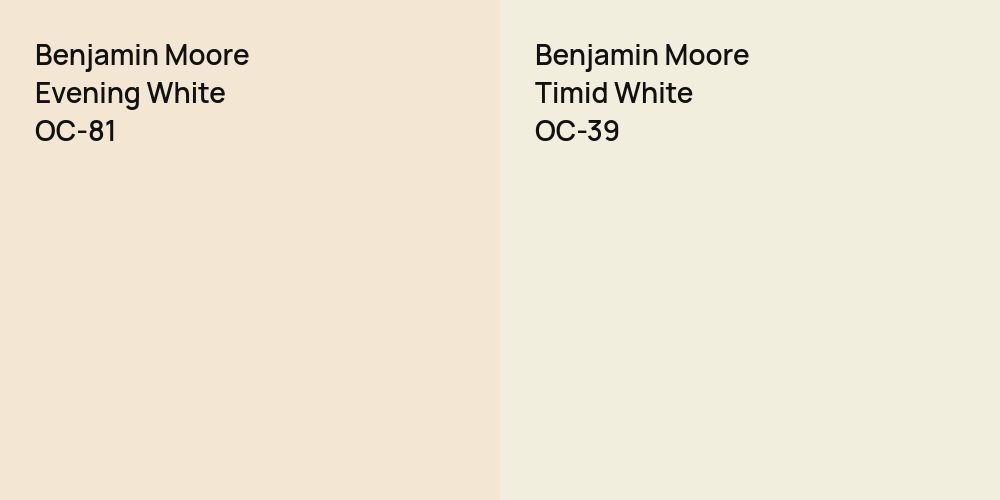 Benjamin Moore Evening White vs. Benjamin Moore Timid White