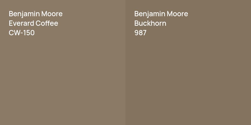 Benjamin Moore Everard Coffee vs. Benjamin Moore Buckhorn