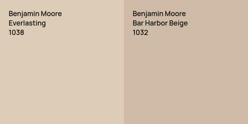 Benjamin Moore Everlasting vs. Benjamin Moore Bar Harbor Beige