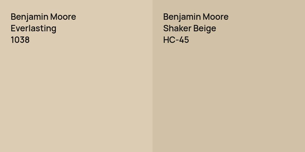 Benjamin Moore Everlasting vs. Benjamin Moore Shaker Beige