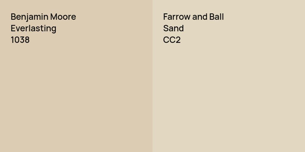 Benjamin Moore Everlasting vs. Farrow and Ball Sand