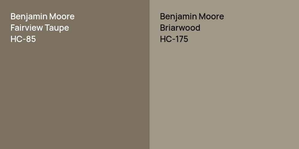 Benjamin Moore Fairview Taupe vs. Benjamin Moore Briarwood