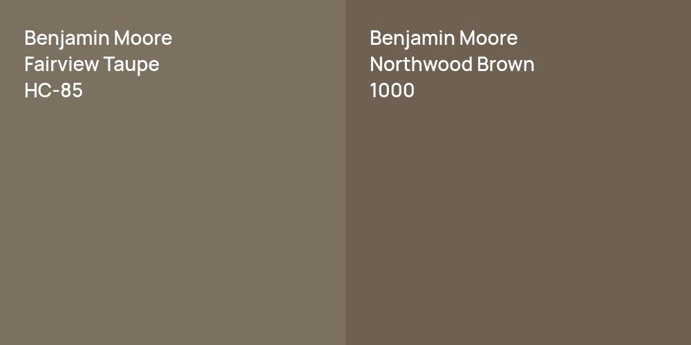 Benjamin Moore Fairview Taupe vs. Benjamin Moore Northwood Brown