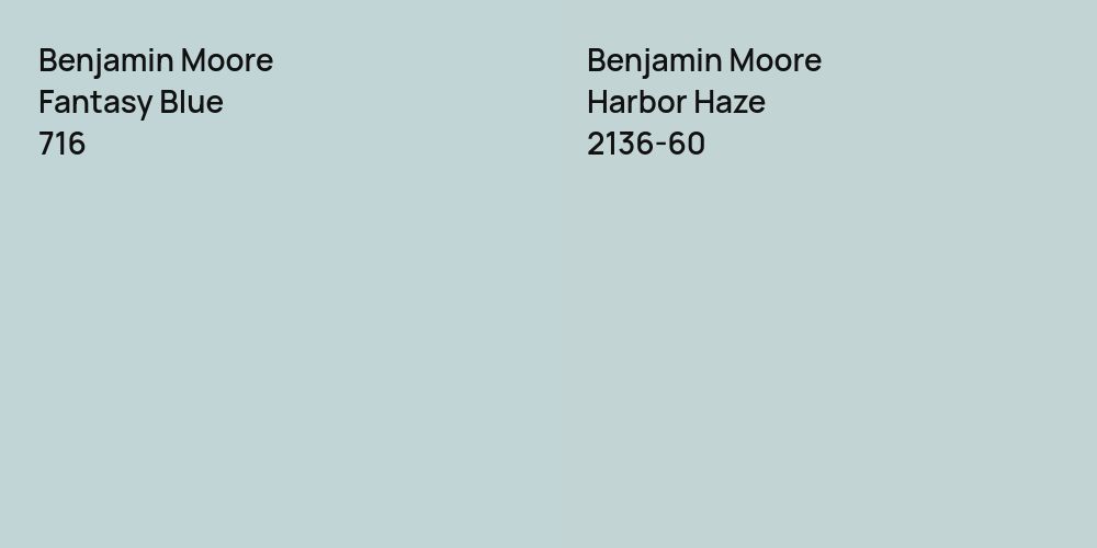 Benjamin Moore Fantasy Blue vs. Benjamin Moore Harbor Haze