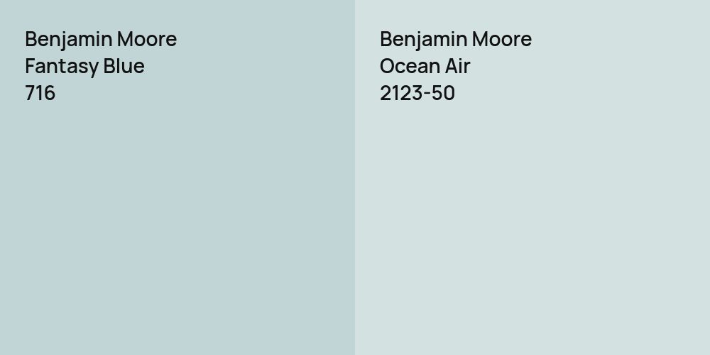 Benjamin Moore Fantasy Blue vs. Benjamin Moore Ocean Air