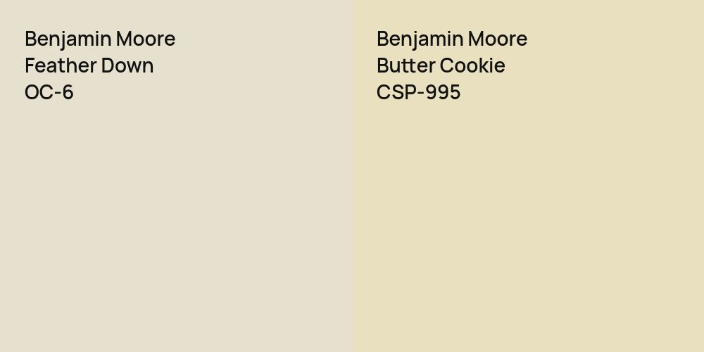 Benjamin Moore Feather Down vs. Benjamin Moore Butter Cookie