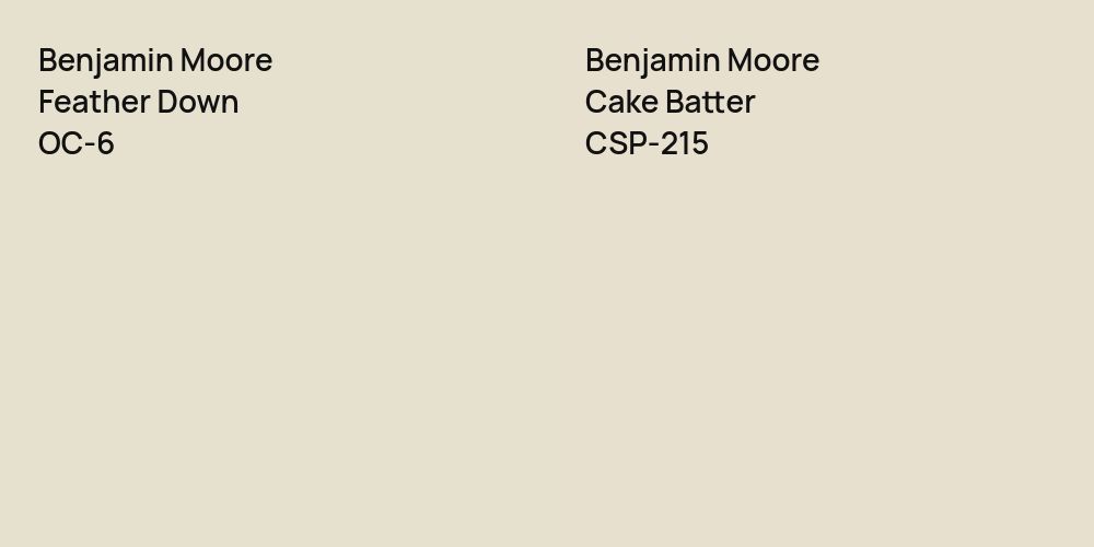 Benjamin Moore Feather Down vs. Benjamin Moore Cake Batter