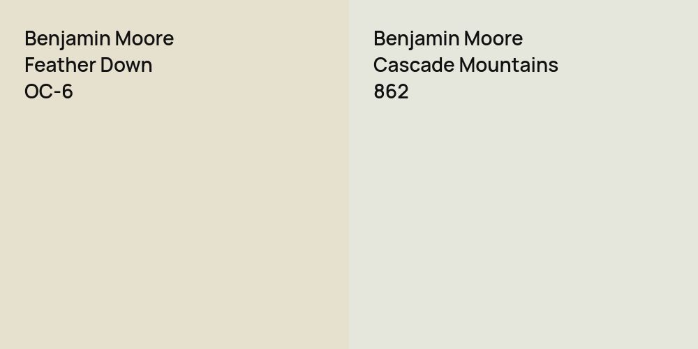 Benjamin Moore Feather Down vs. Benjamin Moore Cascade Mountains