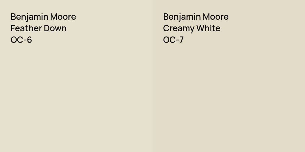 Benjamin Moore Feather Down vs. Benjamin Moore Creamy White