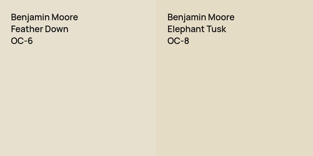 Benjamin Moore Feather Down vs. Benjamin Moore Elephant Tusk