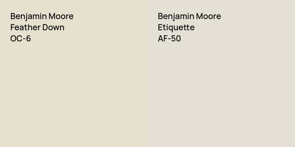 Benjamin Moore Feather Down vs. Benjamin Moore Etiquette