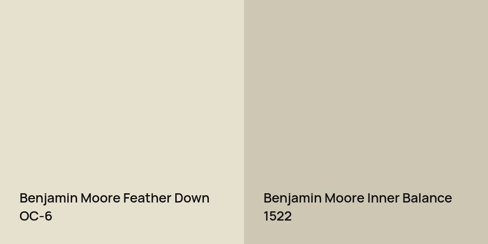 Benjamin Moore Feather Down vs. Benjamin Moore Inner Balance