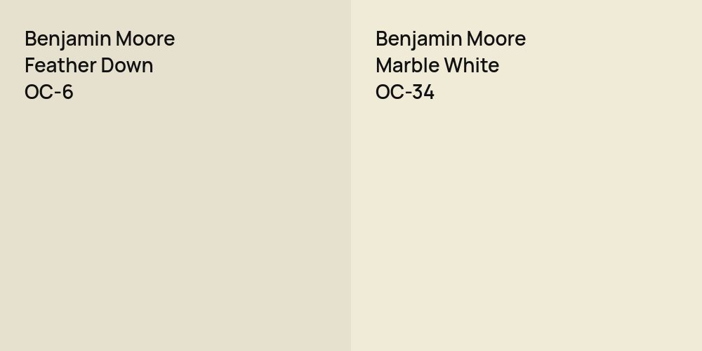 Benjamin Moore Feather Down vs. Benjamin Moore Marble White