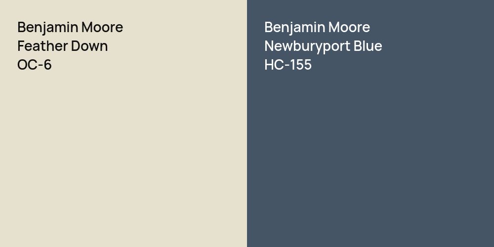 Benjamin Moore Feather Down vs. Benjamin Moore Newburyport Blue