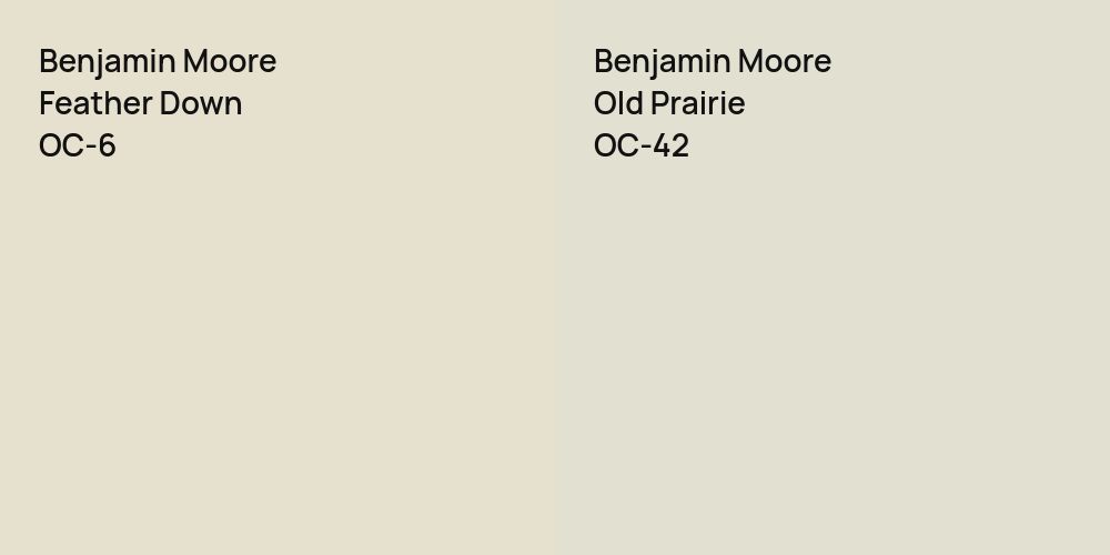 Benjamin Moore Feather Down vs. Benjamin Moore Old Prairie