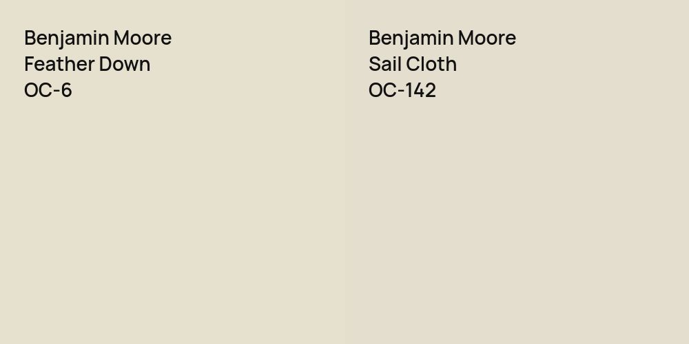 Benjamin Moore Feather Down vs. Benjamin Moore Sail Cloth