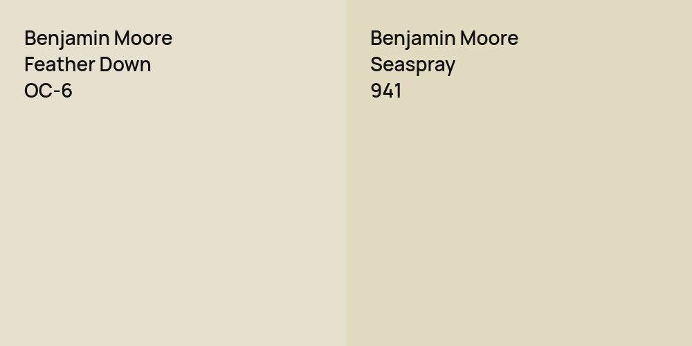 Benjamin Moore Feather Down vs. Benjamin Moore Seaspray