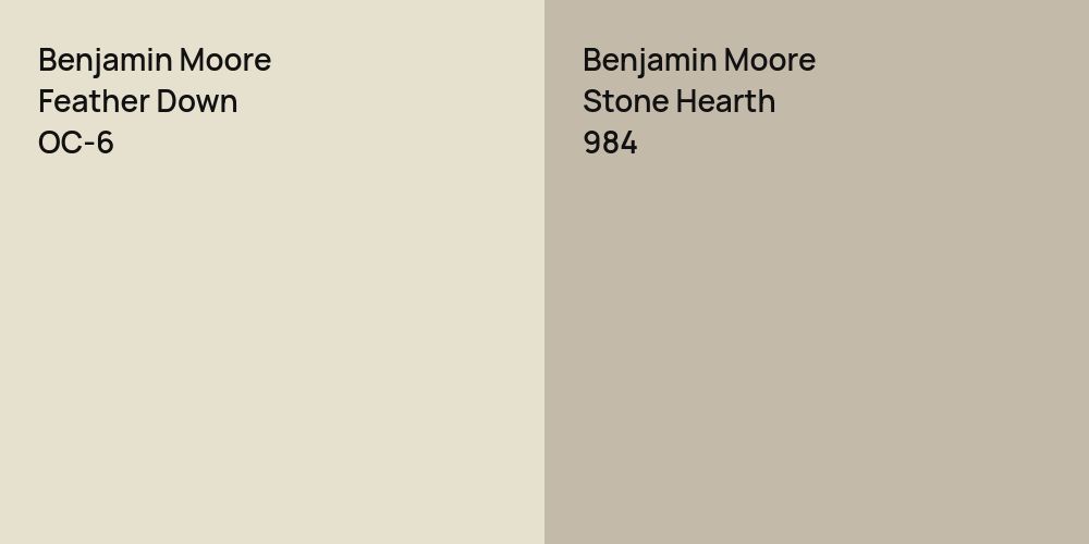 Benjamin Moore Feather Down vs. Benjamin Moore Stone Hearth